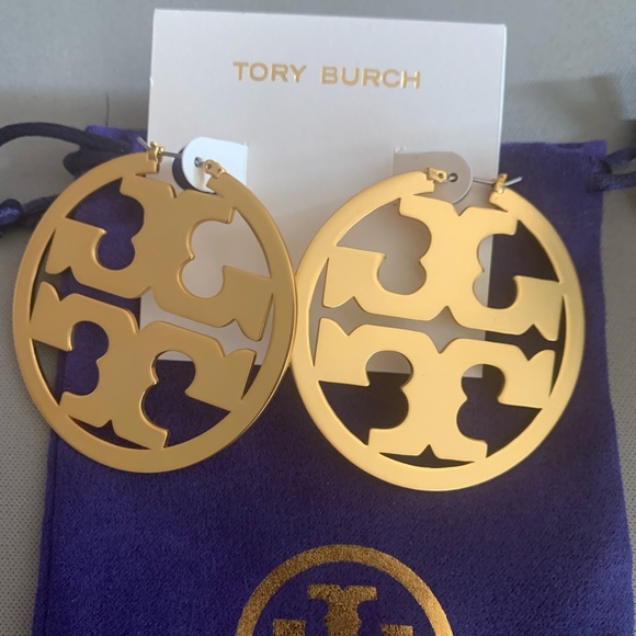 NEW TORY BURCH MILLER LOGO HOOPS - Picture 3 of 8